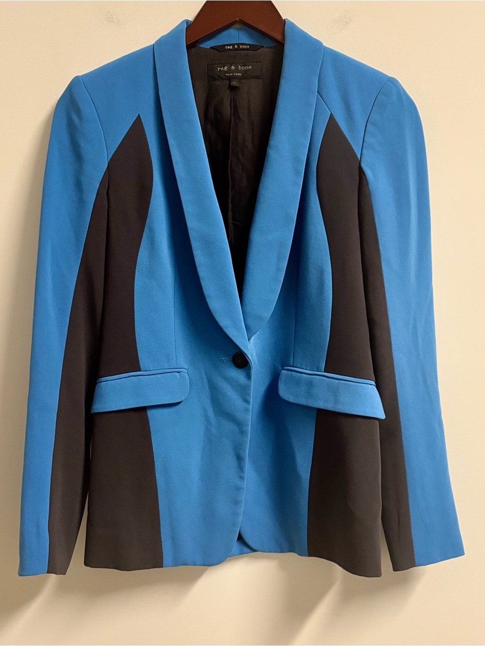 Rag & Bone Jefferson Blazer Blue Black Jacket Women’s Size 0 - Picture 3 of 9